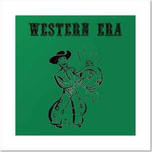 Western Era - Cowboy Calling Lunch Posters and Art
